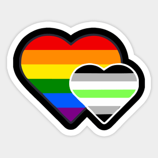 Agender Double Heart Sticker